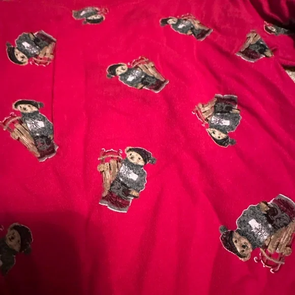 Ralph Lauren Red Kids Pajama Set with Playful Print - Picture 3 of 4